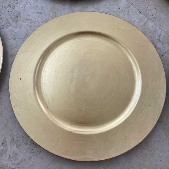 6 Charger Plates Gold 13” Diameter Acrylic - Most W/Orig Sticker -Ashland- NEW - Picture 3 of 6